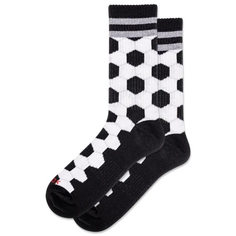 "Soccer" Cotton Crew Socks by Hot Sox - Large made by Hot Sox