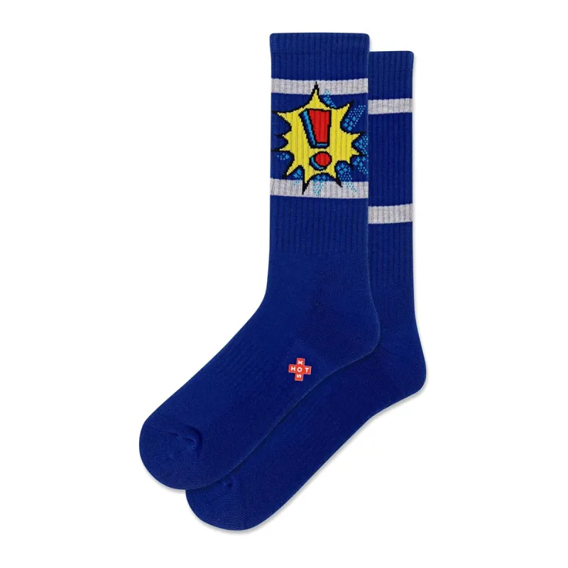 "Exclamation" Cotton Crew Socks by Hot Sox - Large made by Hot Sox