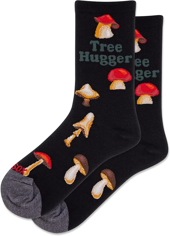 "Tree Hugger" Cotton Dress Crew Socks by Hot Sox - Medium sold by Great Sox
