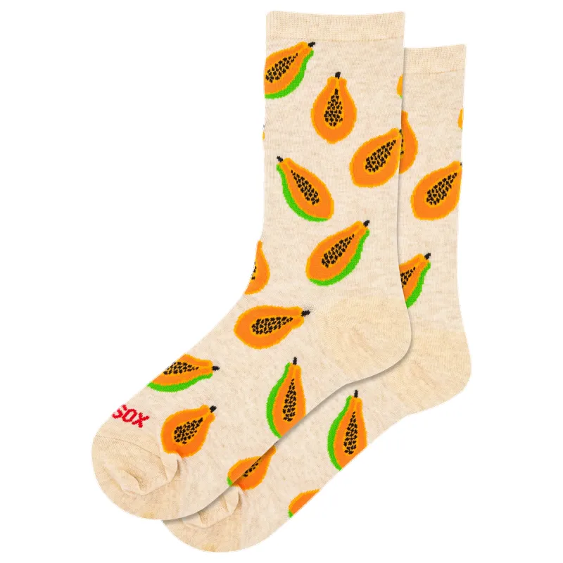"Papaya" Cotton Dress Crew Socks by Hot Sox - Medium made by Hot Sox