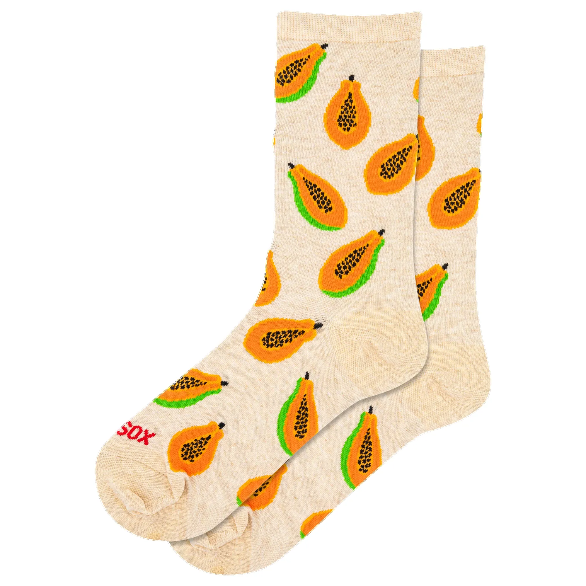 "Papaya" Cotton Dress Crew Socks by Hot Sox - Medium sold by Great Sox