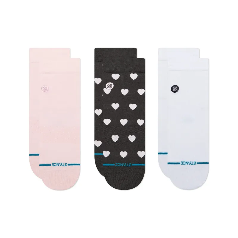 "Hearts Lowrider 3 Pack" Combed Cotton Quarter Socks by Stance made by Stance