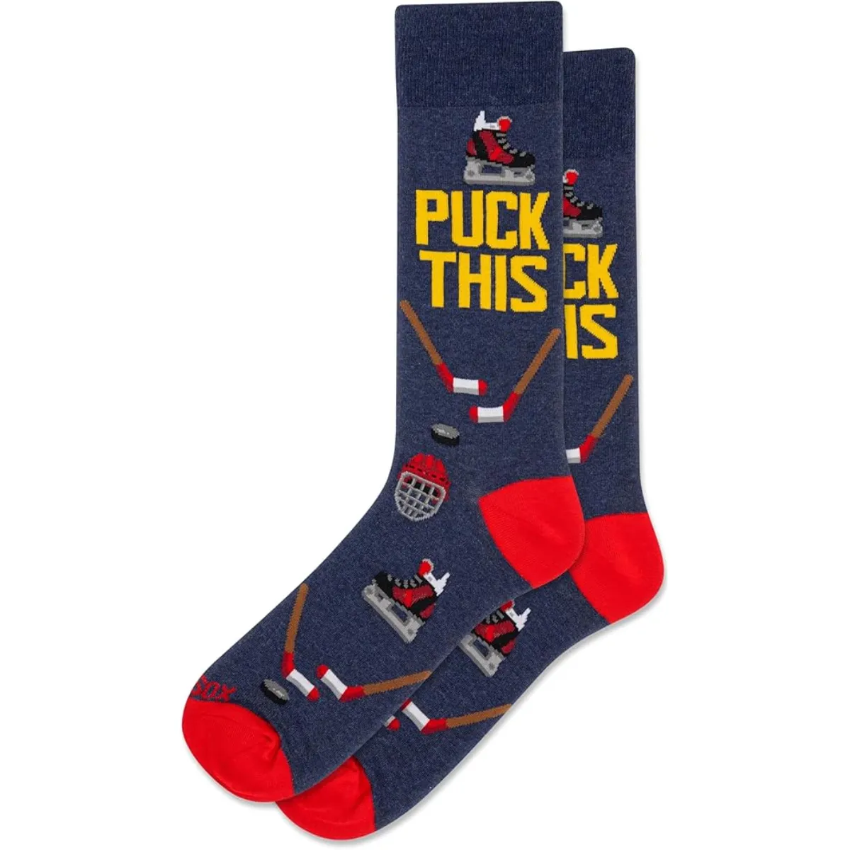"Puck This" Cotton Crew Socks by Hot Sox sold by Great Sox