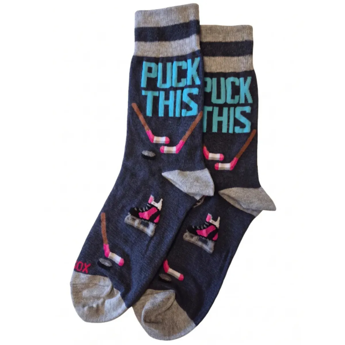 "Puck This" Cotton Crew Socks by Hot Sox sold by Great Sox product image thumbnail 2
