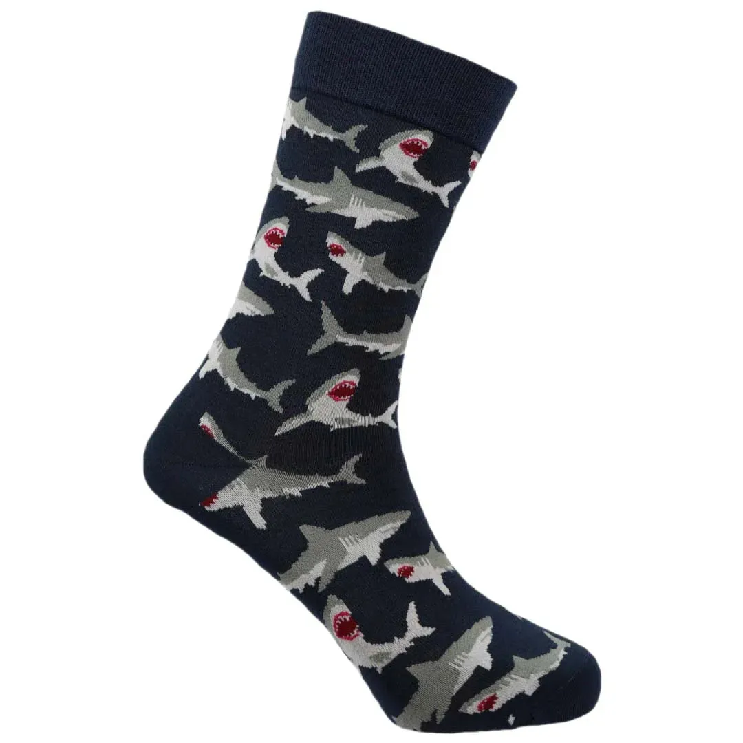 "Sharks" Bamboo Crew Socks By Sexy Socks sold by Great Sox product image thumbnail 2