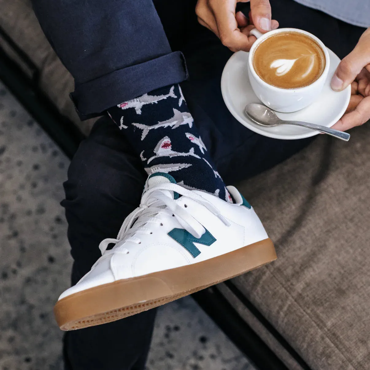 "Sharks" Bamboo Crew Socks By Sexy Socks sold by Great Sox product image thumbnail 4