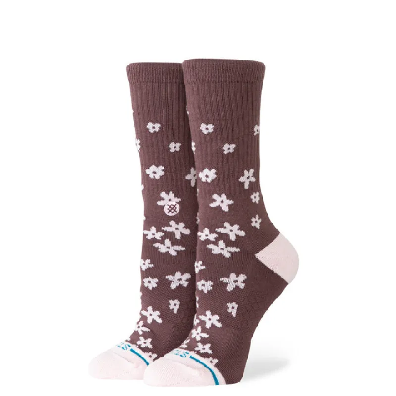 "Floral Dreams" Combed Cotton Casual Crew Socks by Stance- Women's made by Stance