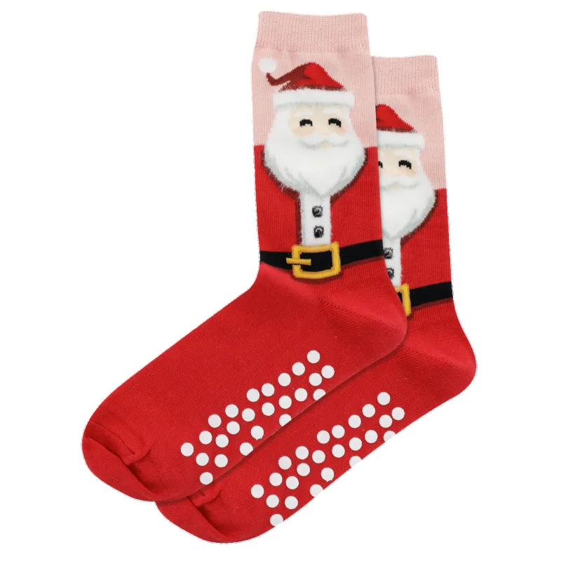 "Fuzzy Santa" Crew Socks by Hot Sox made by Hot Sox