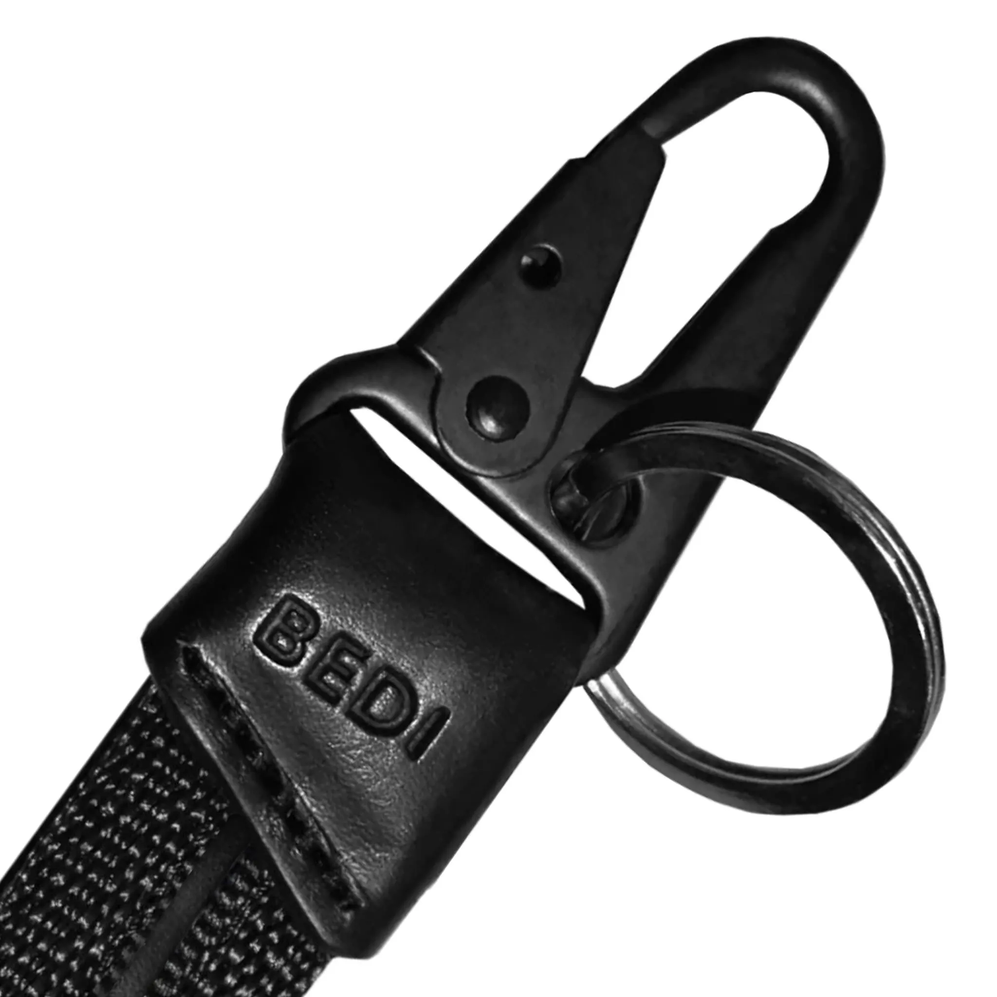 DIXON Keychain, Black Recycled Leather sold by BEDI product image thumbnail 2