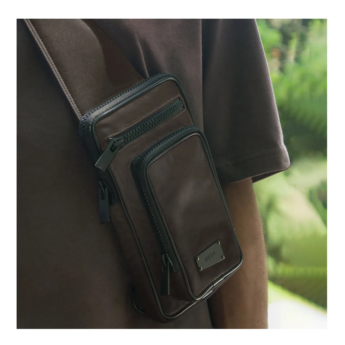 WATSON Sling Bag in Upcycled leather sold by BEDI product image thumbnail 5