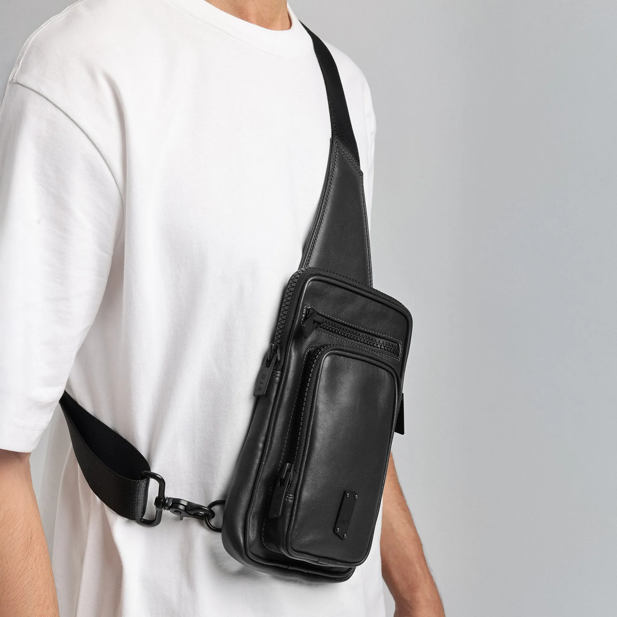 WATSON Sling Bag in Upcycled leather sold by BEDI product image thumbnail 5