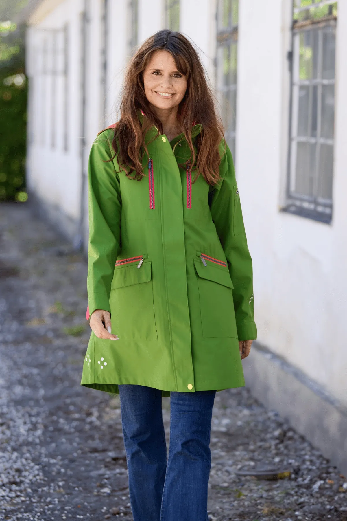HALLIE Raincoat with Taped Seams, Detachable Hood & Zip Pockets sold by Lornes Coats