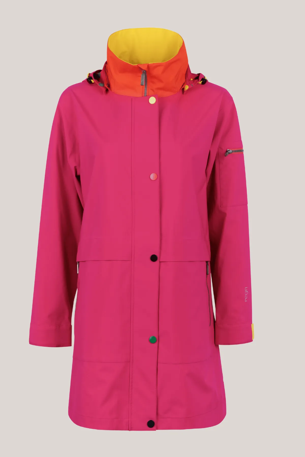 HAILEY Bright A-Line Raincoat with Reflective Colorful Detailing sold by Lornes Coats product image thumbnail 3