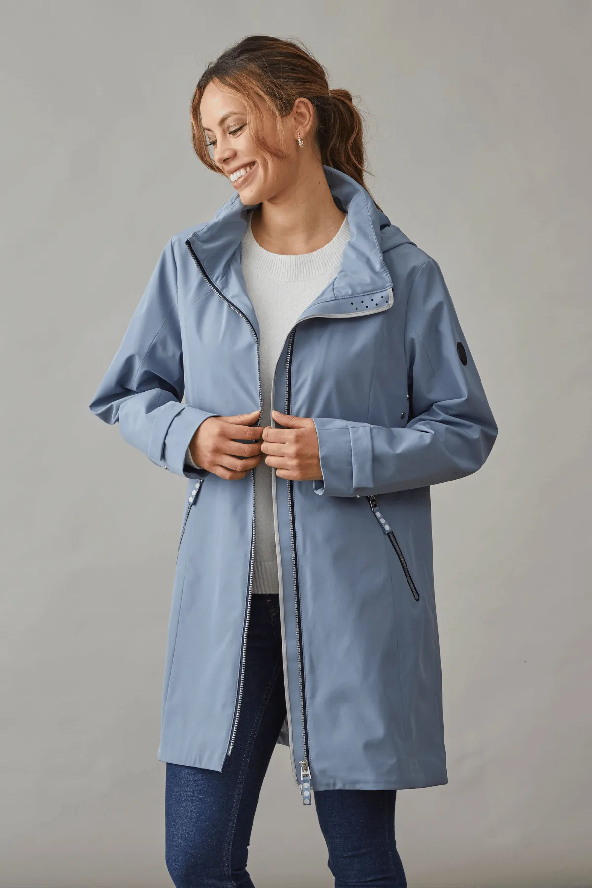 LYDIA Sleek Jacket with Hidden Hood 2881 sold by Lornes Coats