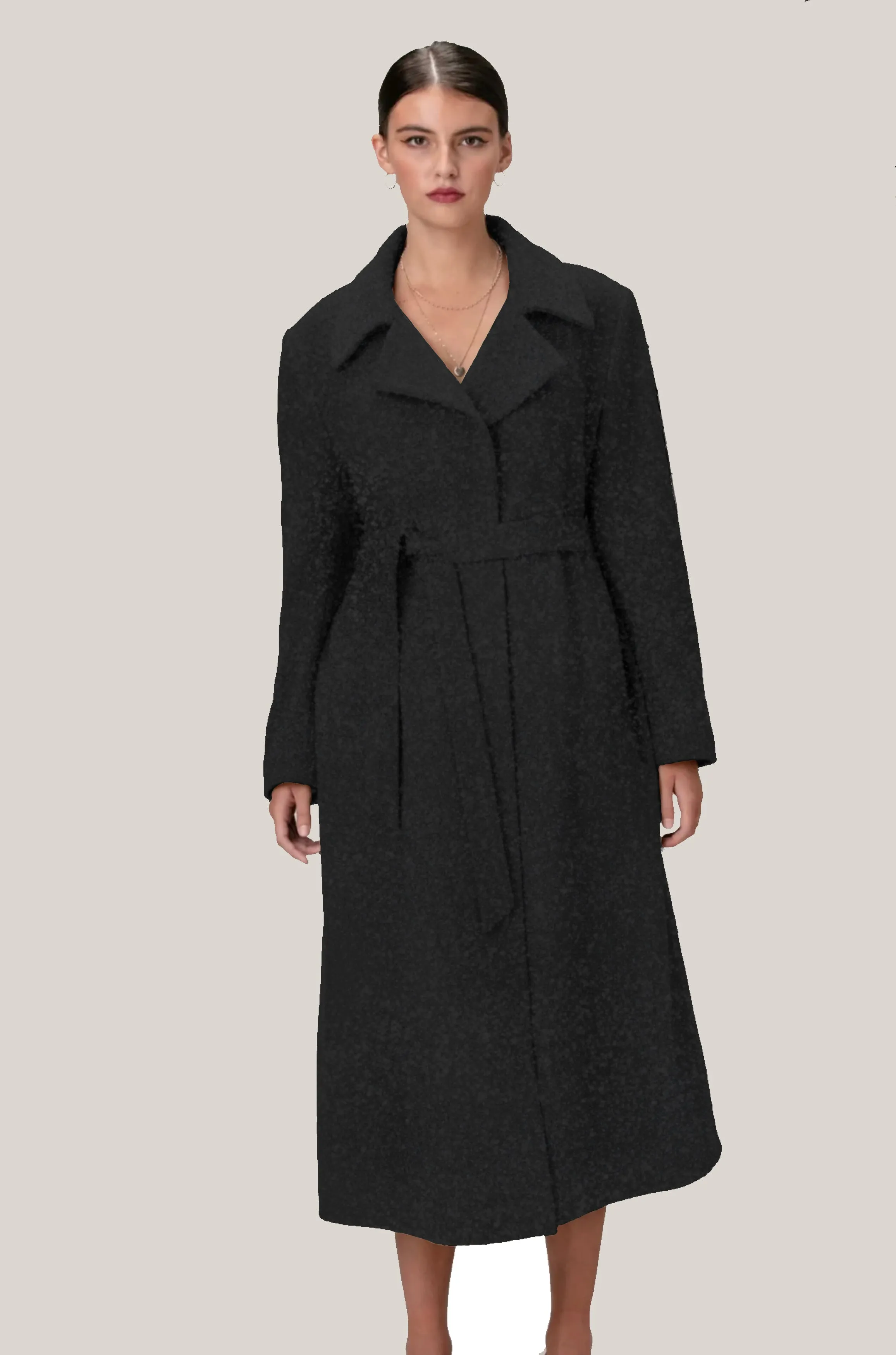 SARA 1451 Alpaca & Wool Belted Coat sold by Lornes Coats product image thumbnail 2