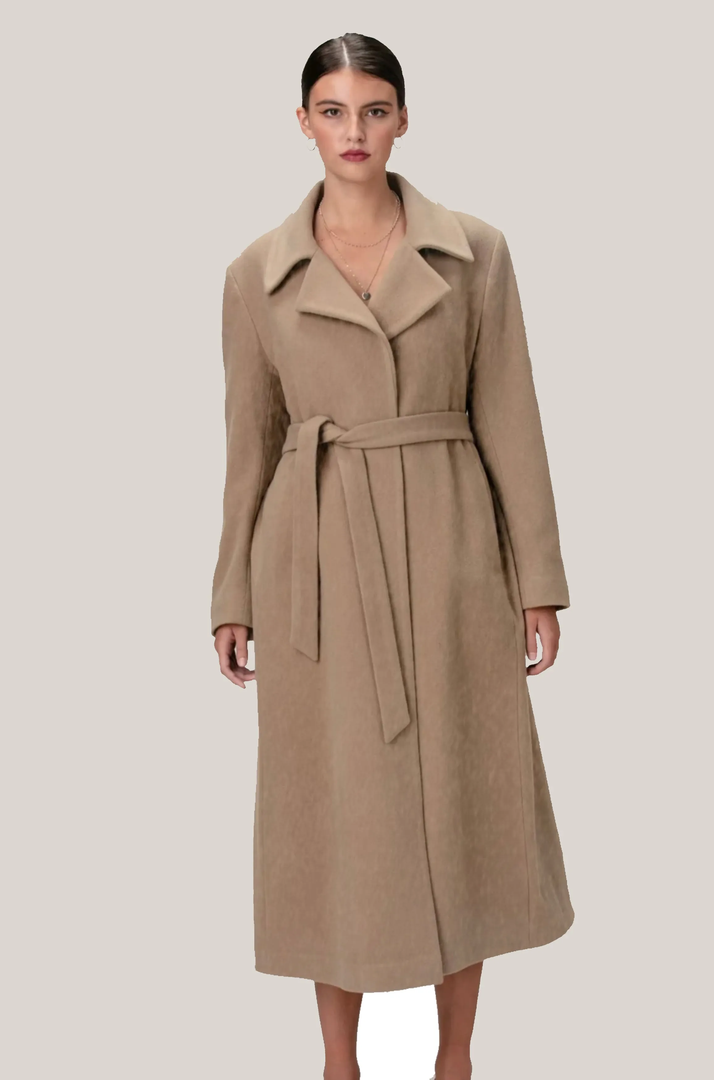 SARA 1451 Alpaca & Wool Belted Coat sold by Lornes Coats product image thumbnail 3