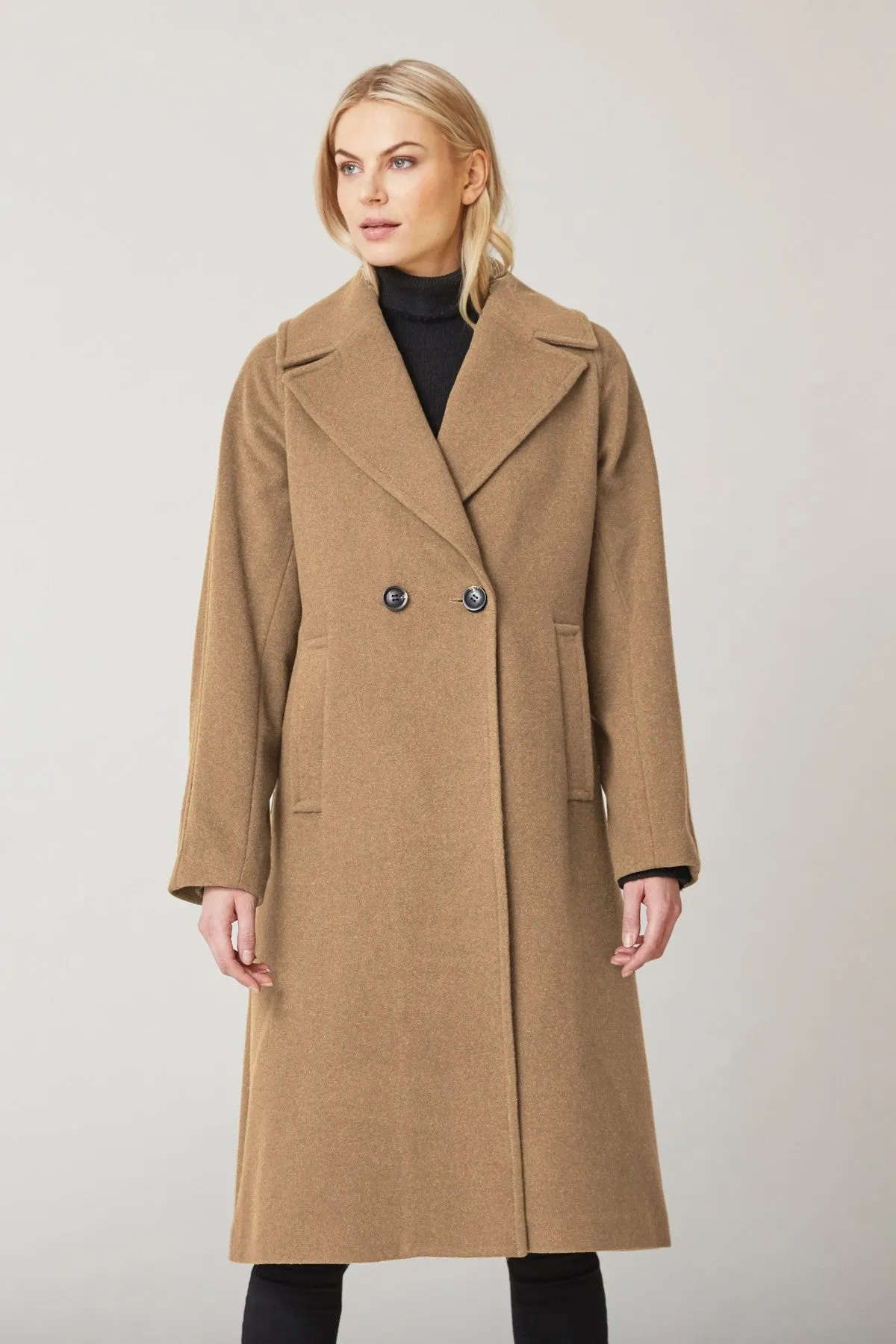 INGE Long Wool Coat with Notch Collar 1215 sold by Lornes Coats product image thumbnail 3