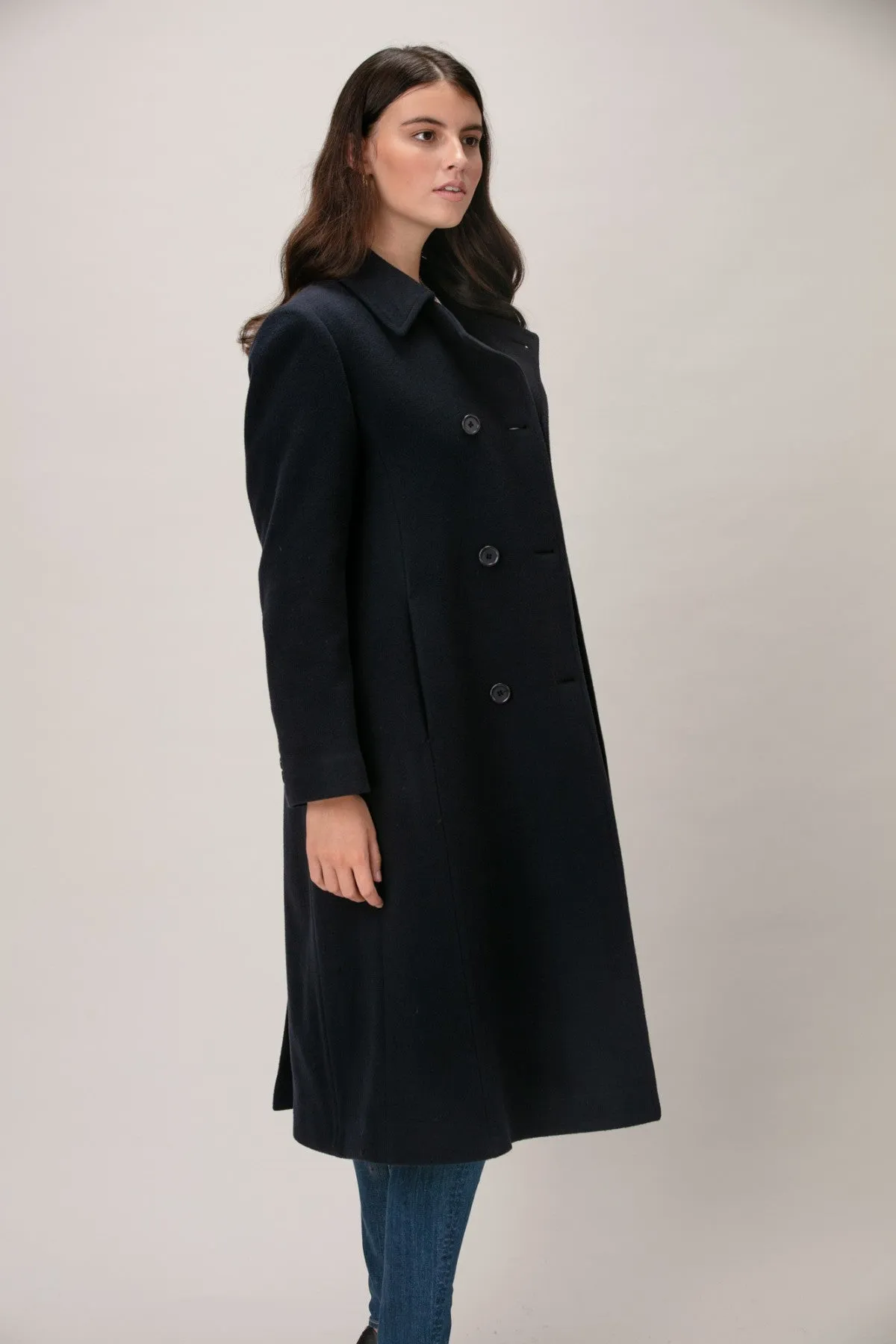 NADINE Wool & Cashmere Long Double Breasted Coat 2140C/W sold by Lornes Coats