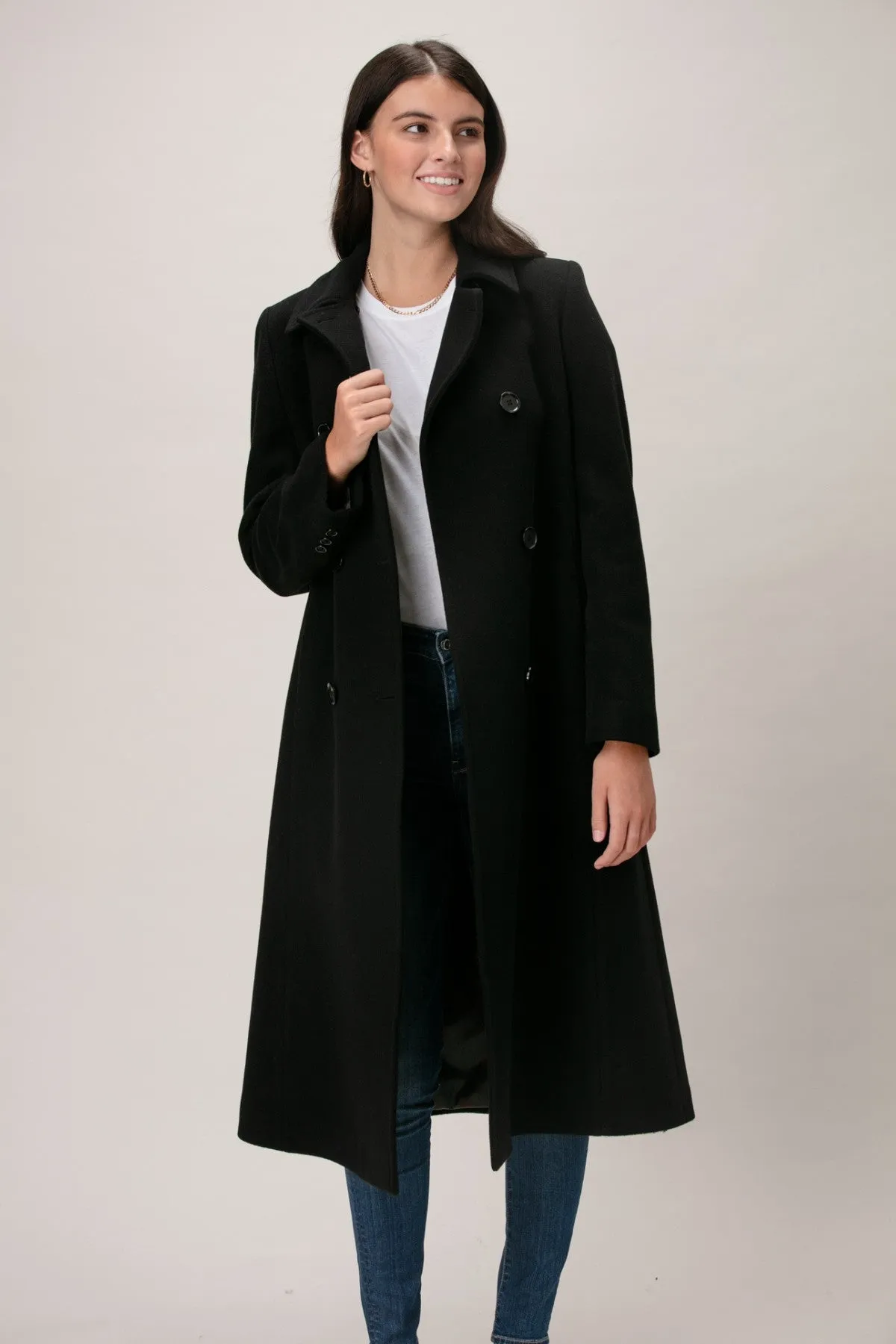 NADINE Wool & Cashmere Long Double Breasted Coat 2140C/W sold by Lornes Coats product image thumbnail 4