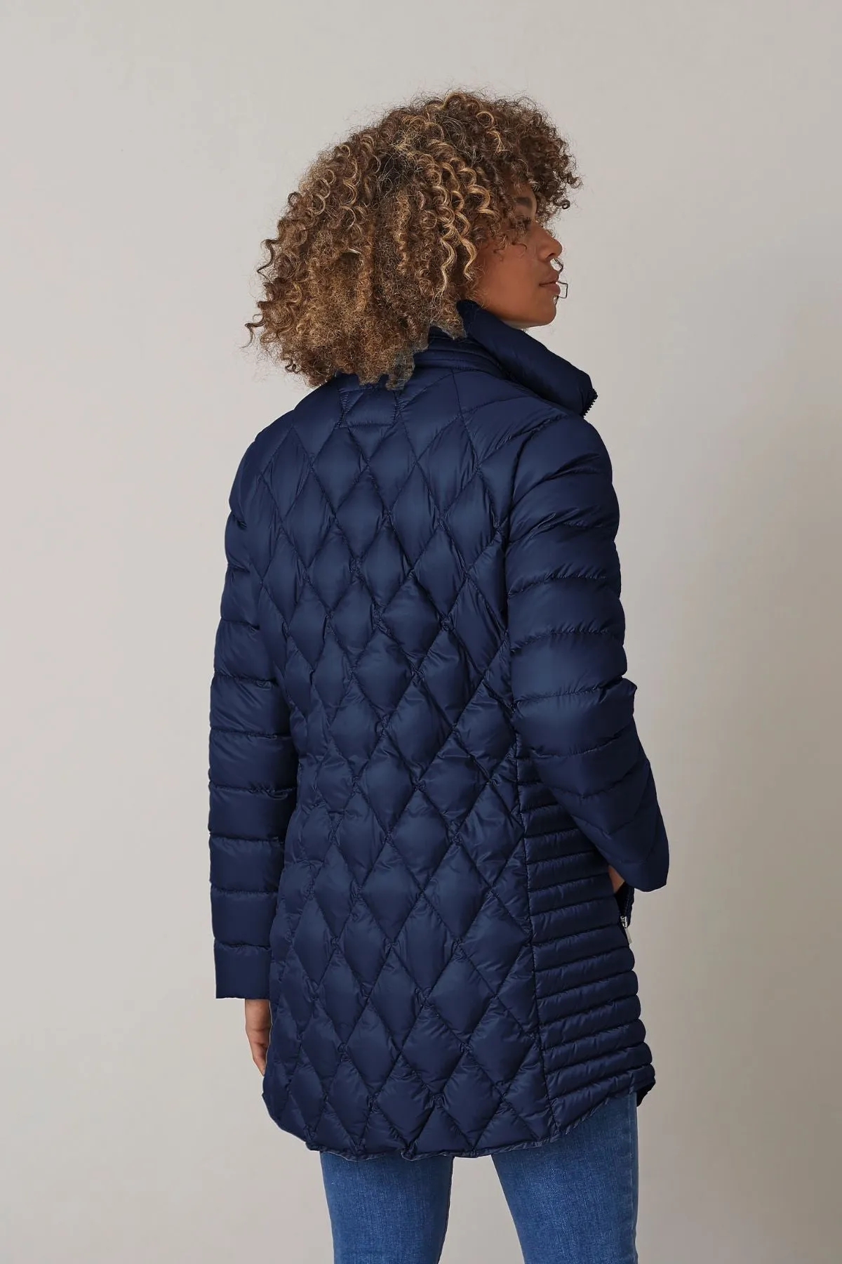 JUNE Super Light Quilted Down with Hidden Hood 2441 sold by Lornes Coats product image thumbnail 3