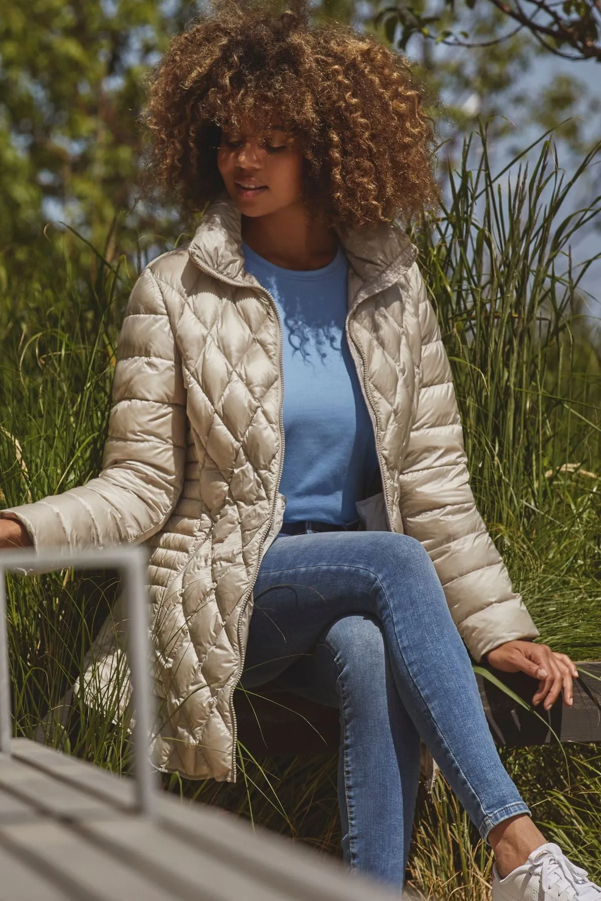 JUNE Super Light Quilted Down with Hidden Hood 2441 sold by Lornes Coats product image thumbnail 5