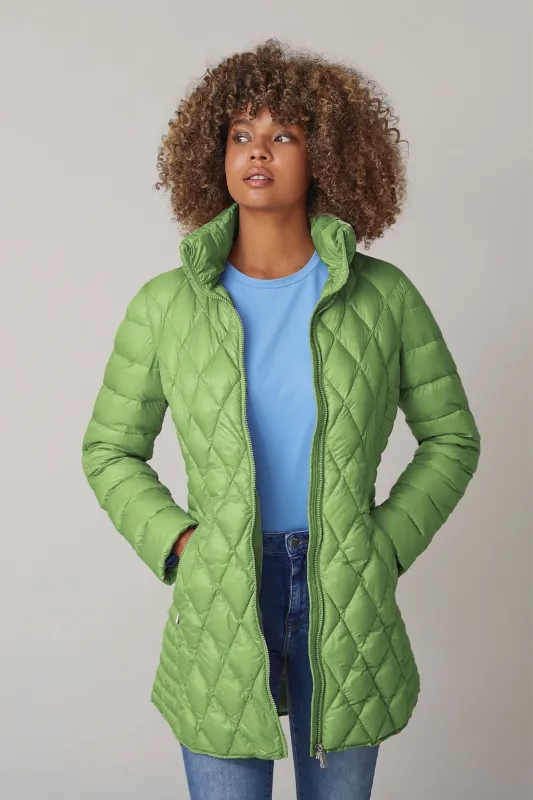 JUNE Super Light Quilted Down with Hidden Hood 2441 sold by Lornes Coats