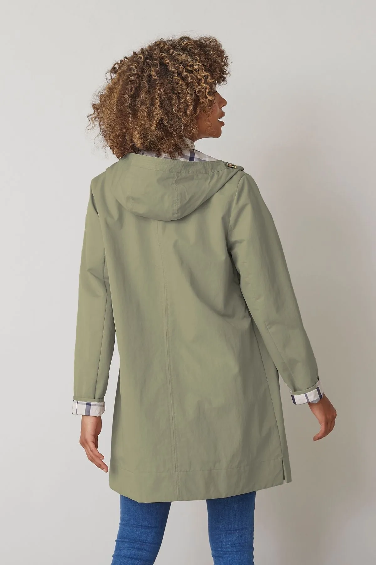 JENNY Cotton Spring Jacket with Check Detailing 2416 sold by Lornes Coats product image thumbnail 2