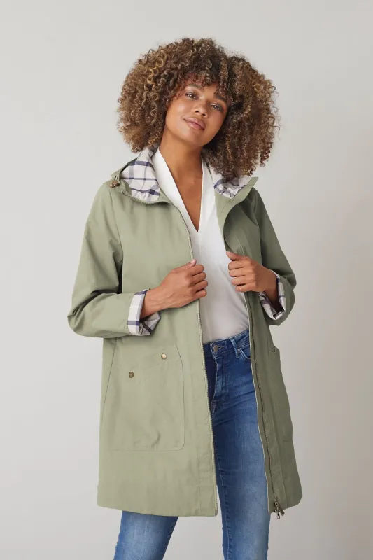 JENNY Cotton Spring Jacket with Check Detailing 2416 sold by Lornes Coats