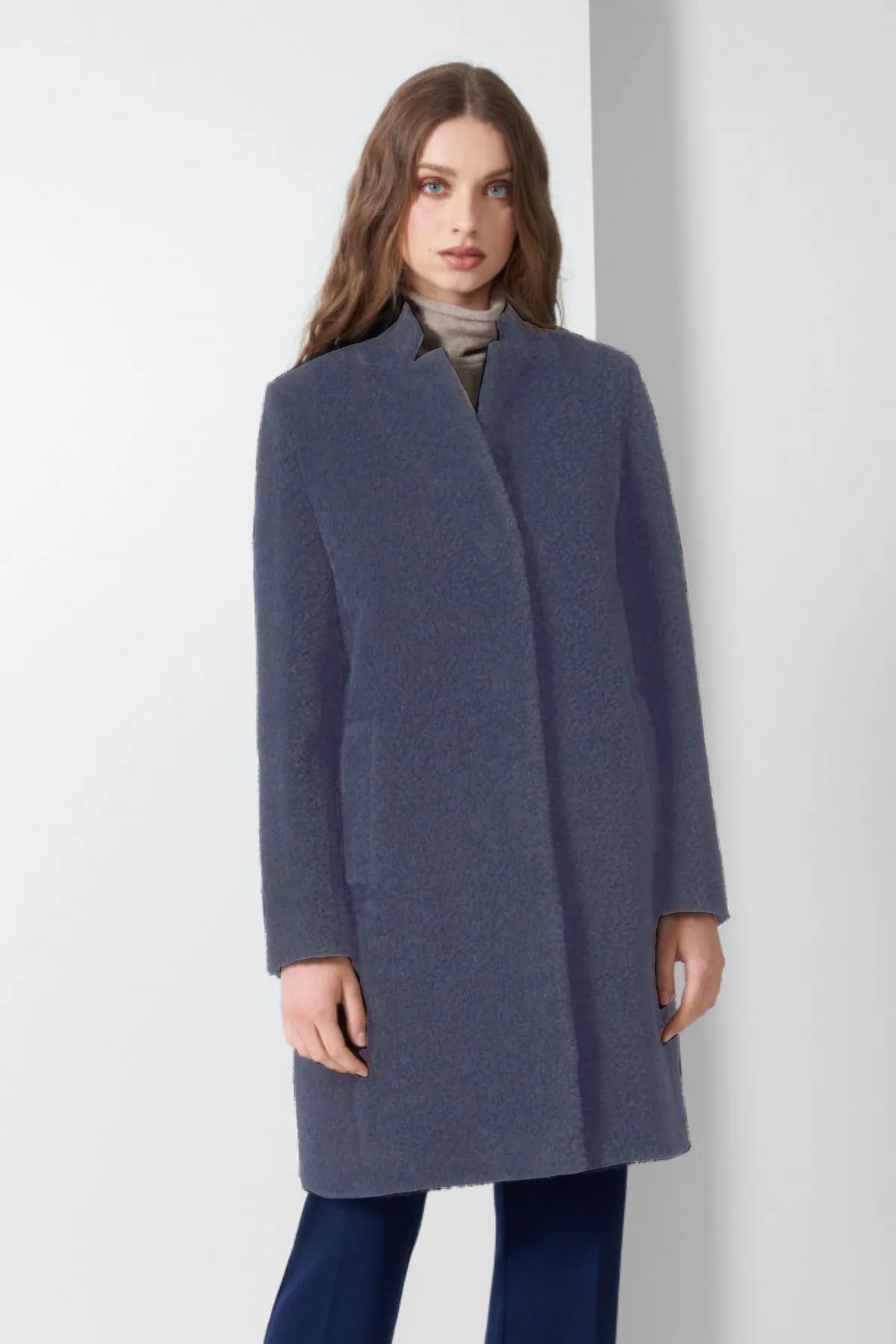 Alpaca & Wool Coat with Inverted Notch Collar 54001 sold by Lornes Coats