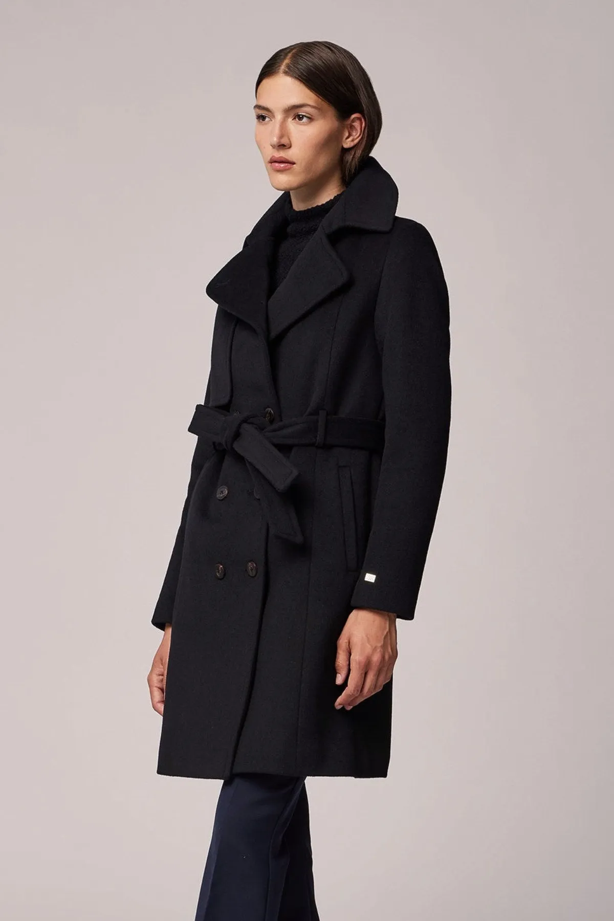 FABIANNE Trench-Style Wool Coat with High Napoleon Collar sold by Lornes Coats product image thumbnail 2