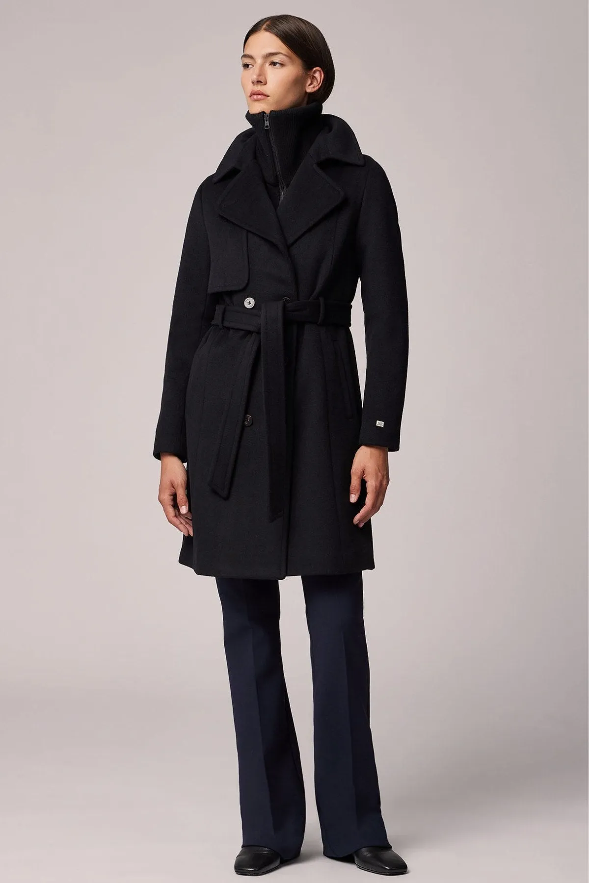 FABIANNE Trench-Style Wool Coat with High Napoleon Collar sold by Lornes Coats product image thumbnail 3