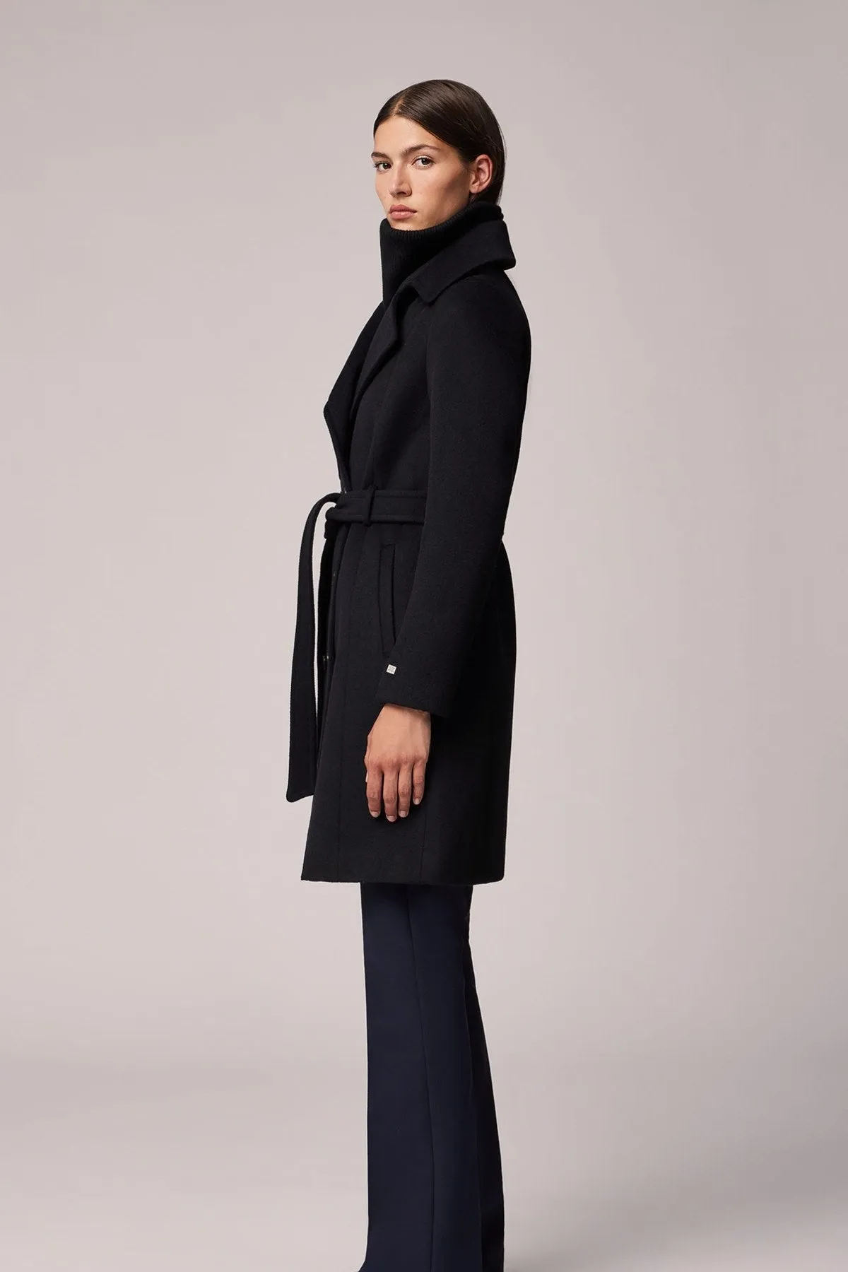 FABIANNE Trench-Style Wool Coat with High Napoleon Collar sold by Lornes Coats product image thumbnail 5