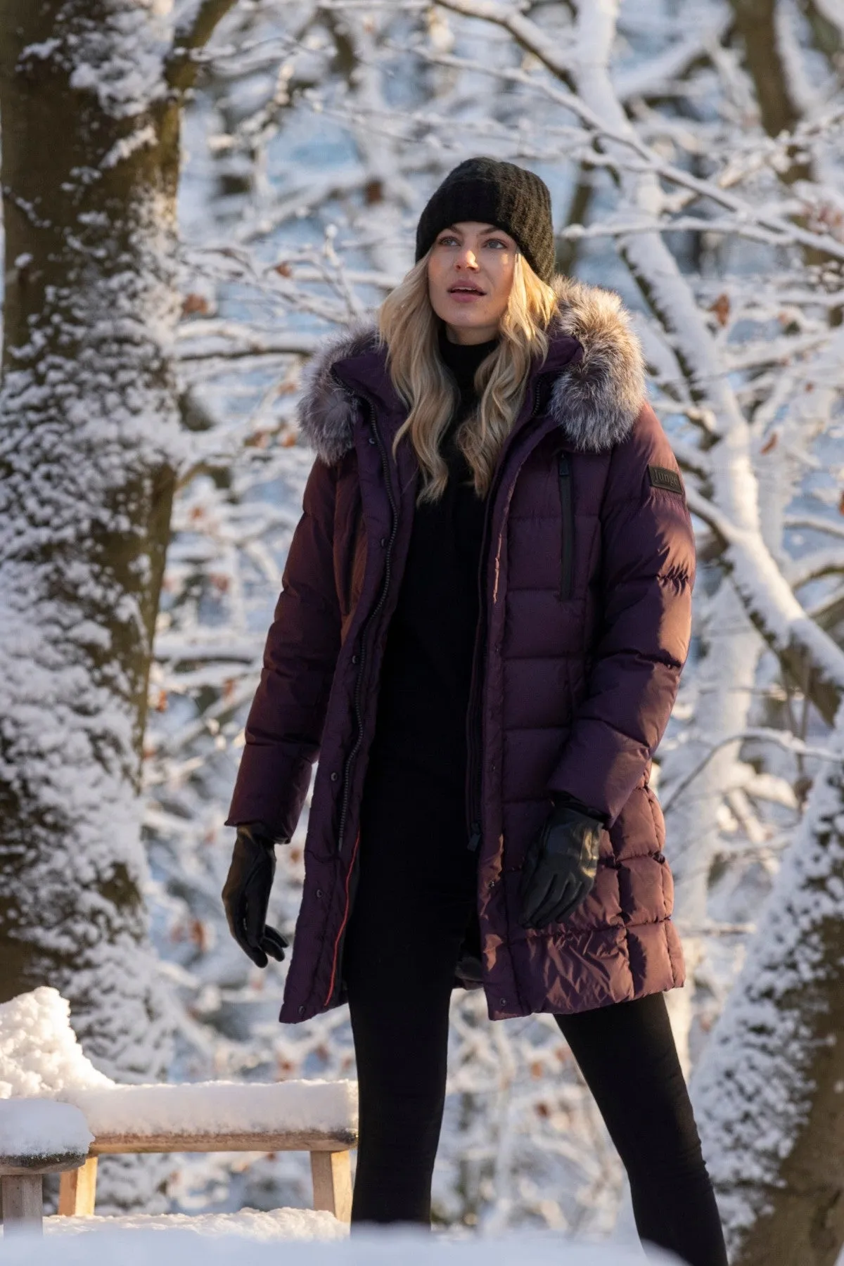 MADELEINE Down Coat with Silver Fox Fur Hood 2256 sold by Lornes Coats