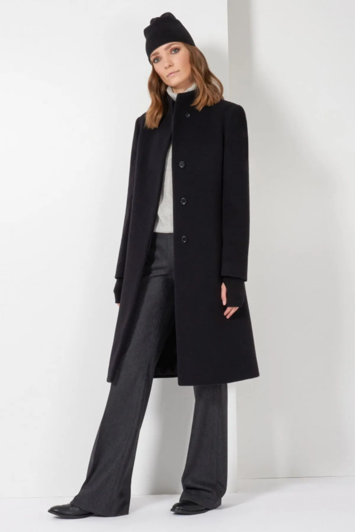 Cashmere & Wool Coat with Stand Up Collar 30001 sold by Lornes Coats product image thumbnail 2
