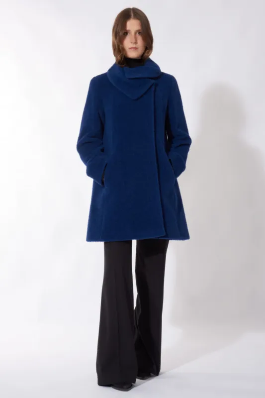 Alpaca & Wool Coat with Petal Collar 86001 sold by Lornes Coats
