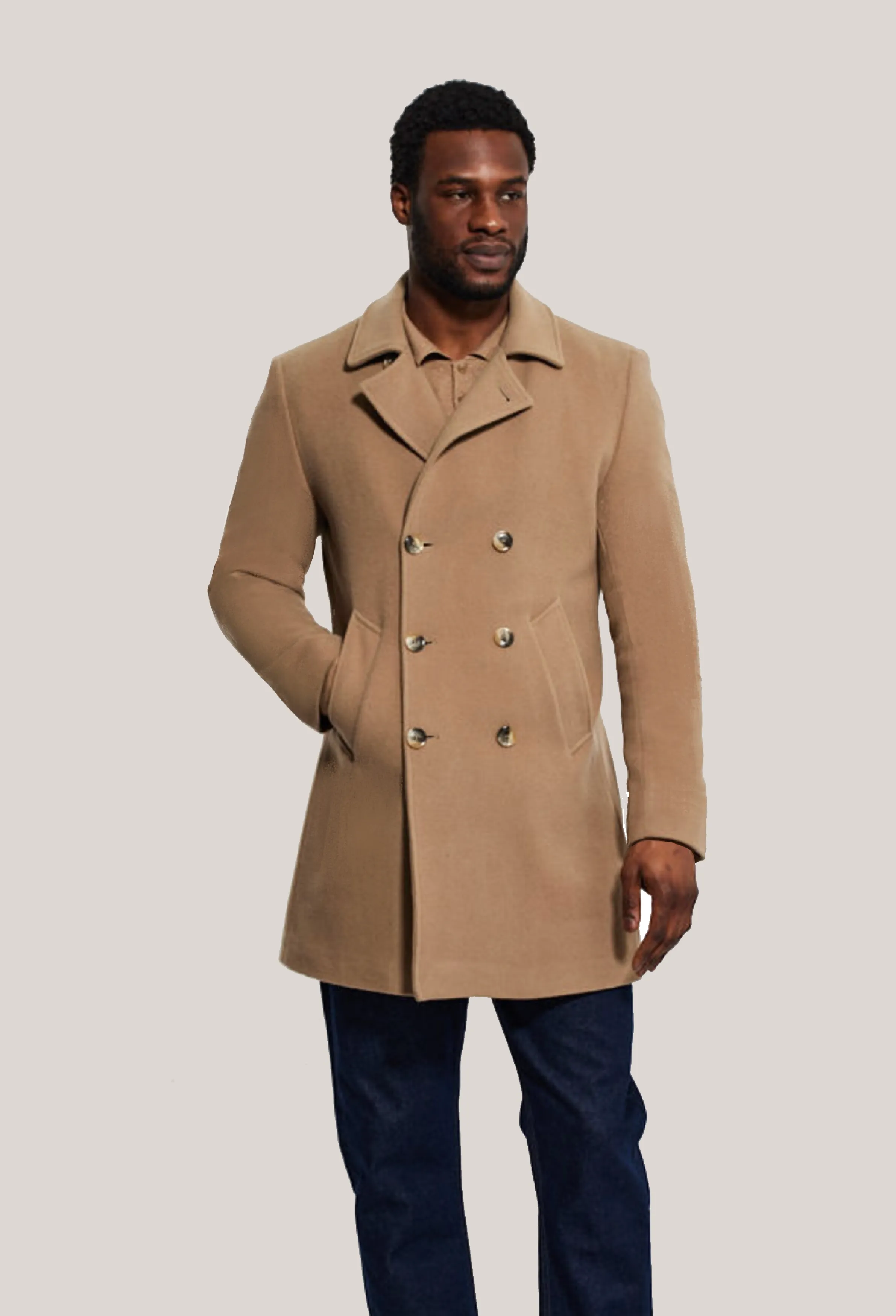 PORT Double Breasted Wool & Cashmere Coat sold by Lornes Coats