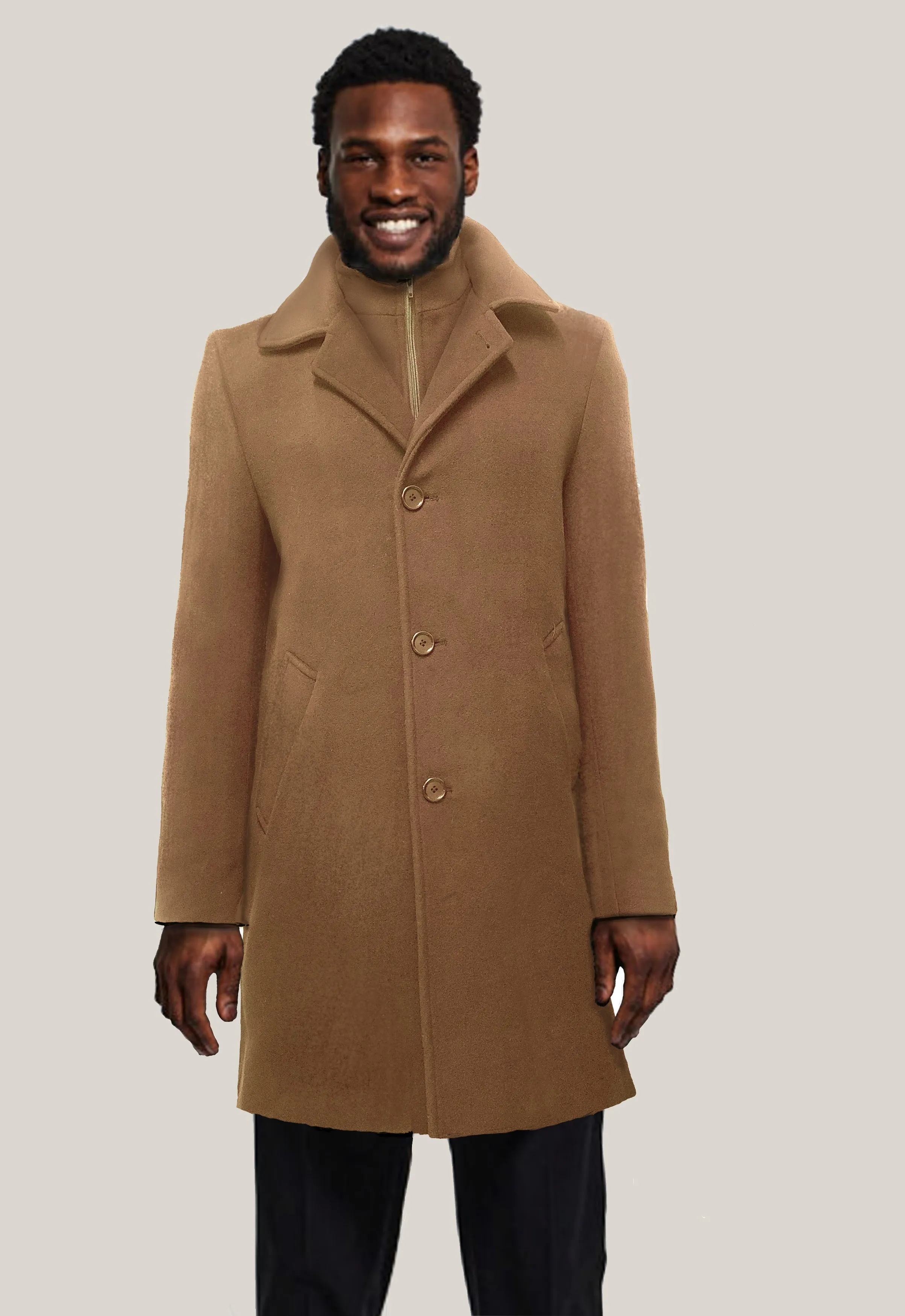MONACO Wool & Cashmere Coat with Double Collar sold by Lornes Coats