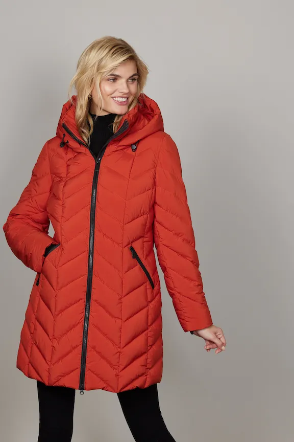 MY 3/4 Polyfill Coat with Chevron Quilt 2037 sold by Lornes Coats product image thumbnail 3