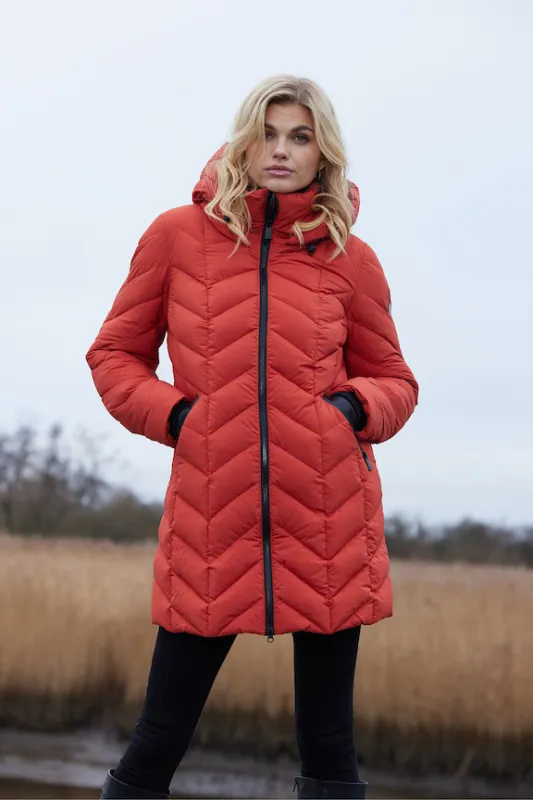 MY 3/4 Down Coat with Chevron Quilt 2037 sold by Lornes Coats