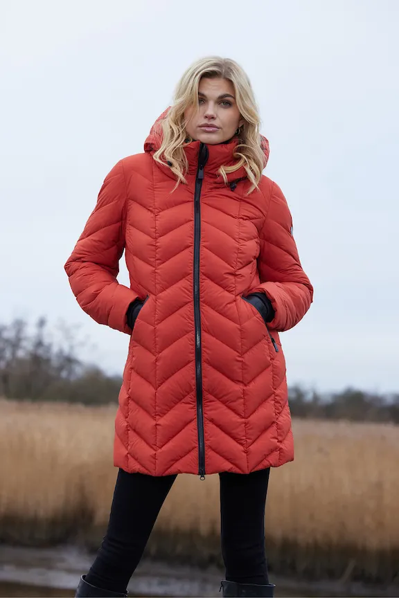 MY 3/4 Polyfill Coat with Chevron Quilt 2037 sold by Lornes Coats