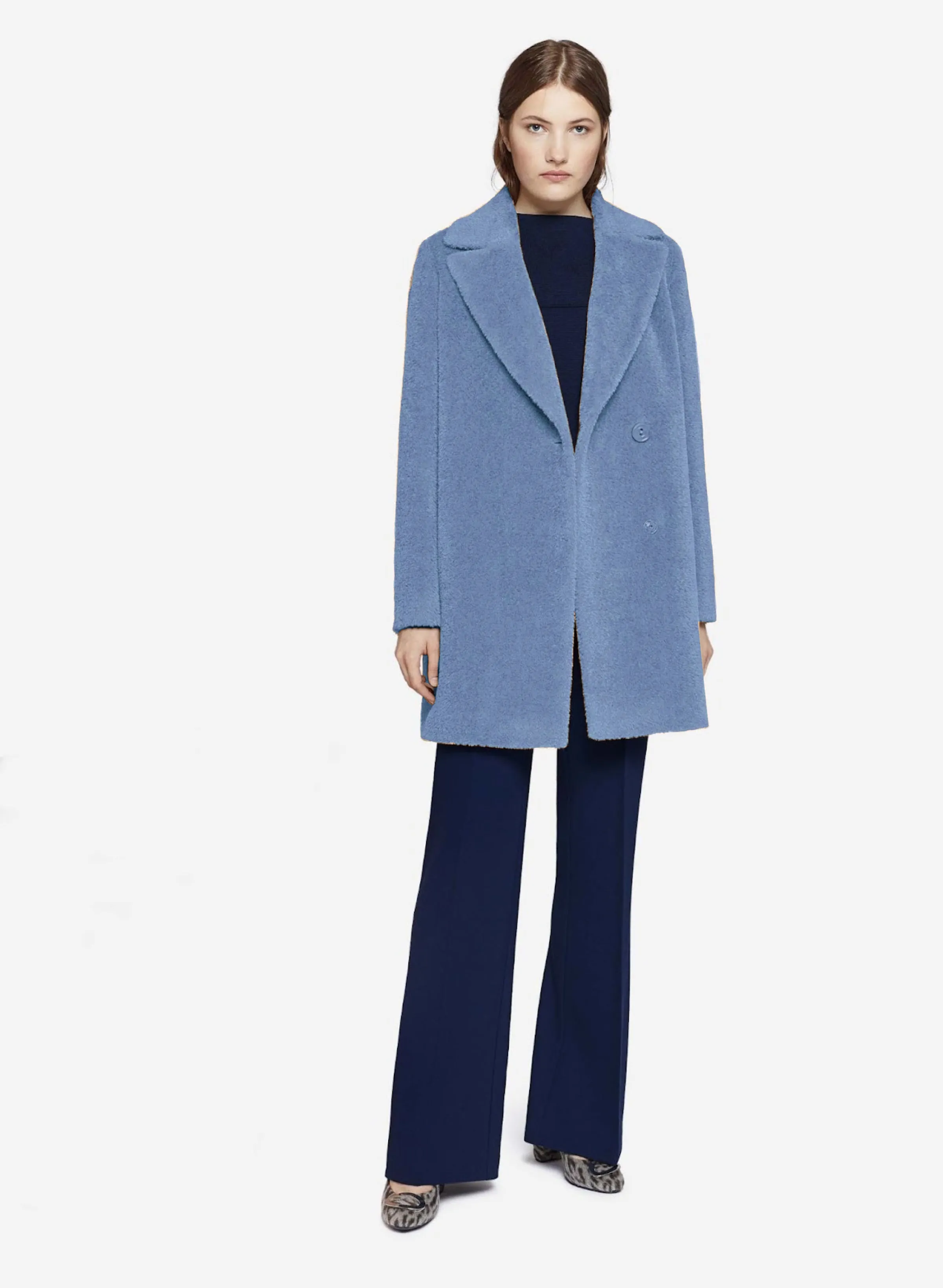 Alpaca & Wool Coat with Deep Notch Collar 8001 sold by Lornes Coats product image thumbnail 3