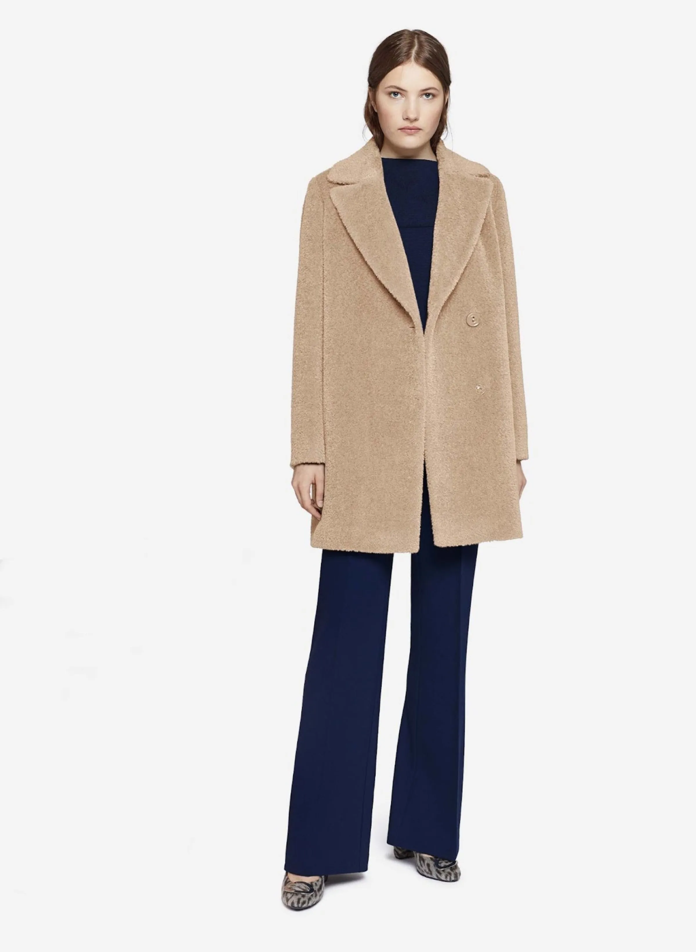 Alpaca & Wool Coat with Deep Notch Collar 8001 sold by Lornes Coats product image thumbnail 4