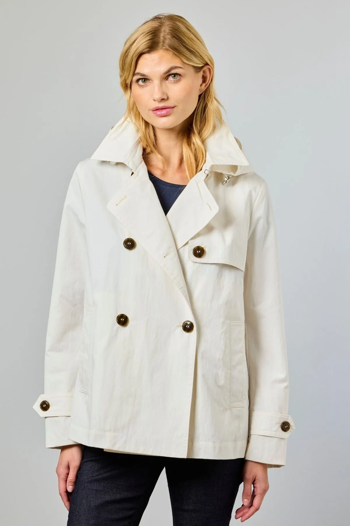 NICOLETTE Tailored Cotton Short Trench 2228 sold by Lornes Coats product image thumbnail 5