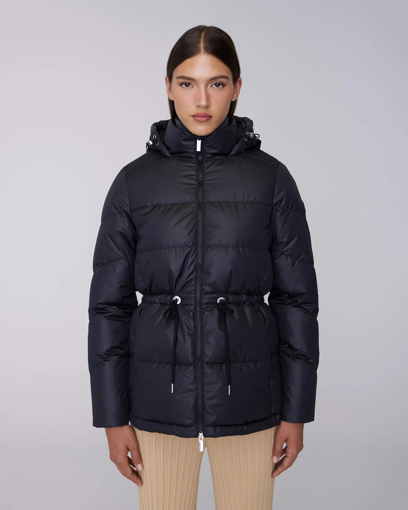 ISABELA | Lightweight Hooded Waisted Down Jacket sold by Quartz Co