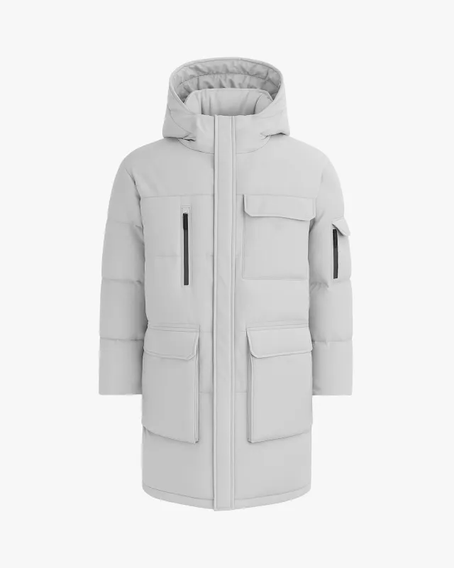 COMPASS | Hooded Recycled Down Winter Jacket sold by Quartz Co