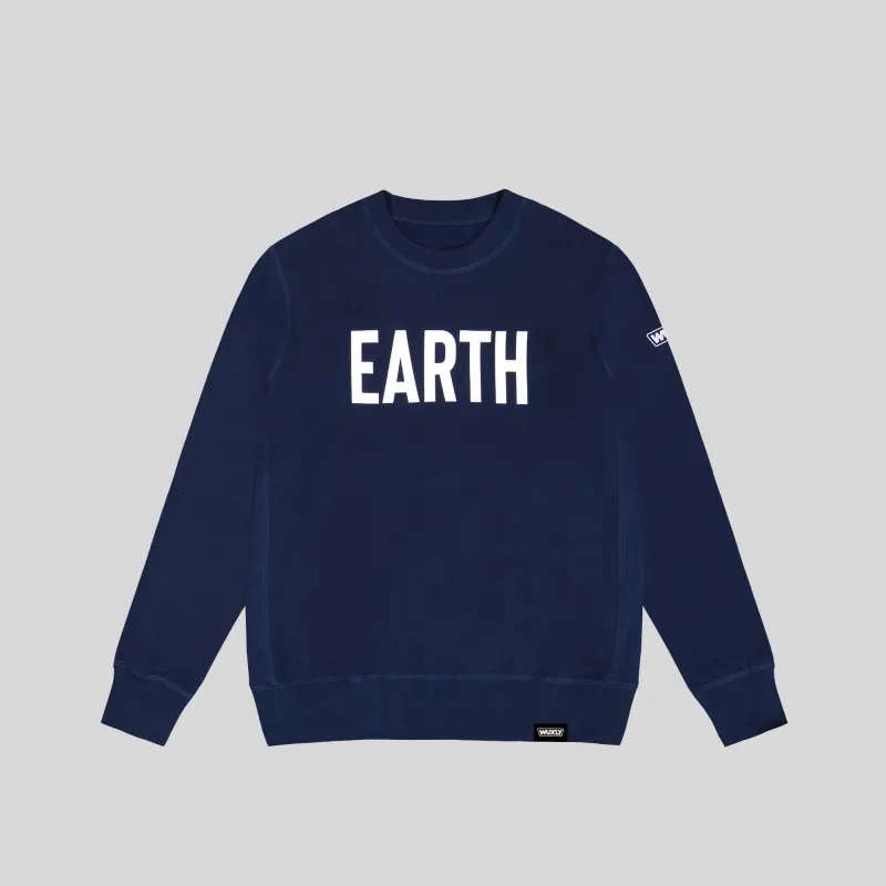 Ocean Co. "Earth" Crewneck Navy sold by Wuxly