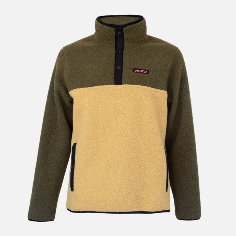Charlevoix Fleece Army Green/Beige sold by Wuxly
