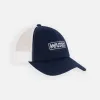 Navy/White Mesh Back Trucker Cap sold by Wuxly