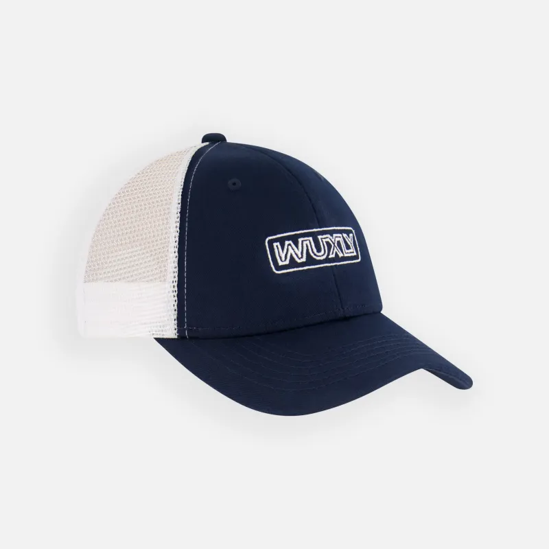 Navy/White Mesh Back Trucker Cap sold by Wuxly
