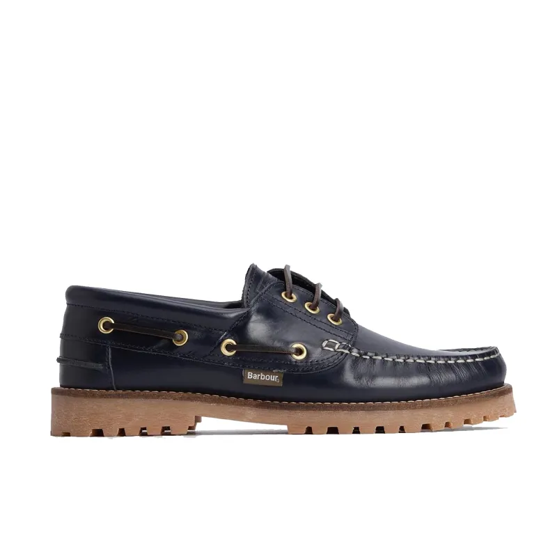 Barbour Deck Boat Shoe - Navy sold by Stomping Ground
